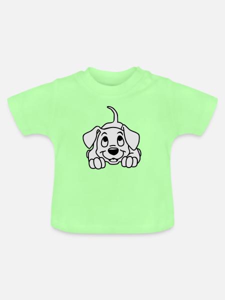 Ein kleiner Welpe - Baby Bio-T-Shirt mit Rundhals - Mintgrün