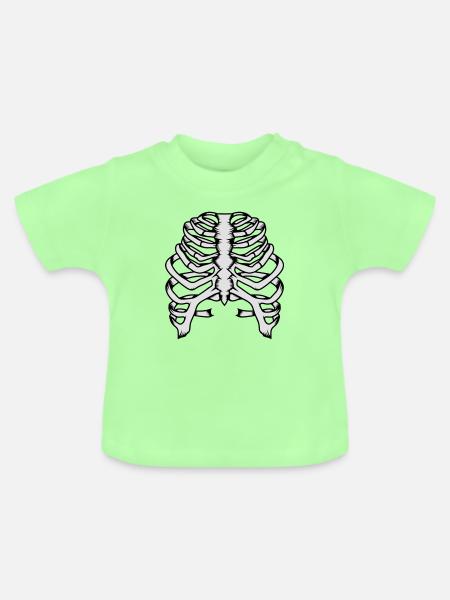 Skelett eines menschlichen Brustkorbs - Baby Bio-T-Shirt mit Rundhals - Mintgrün