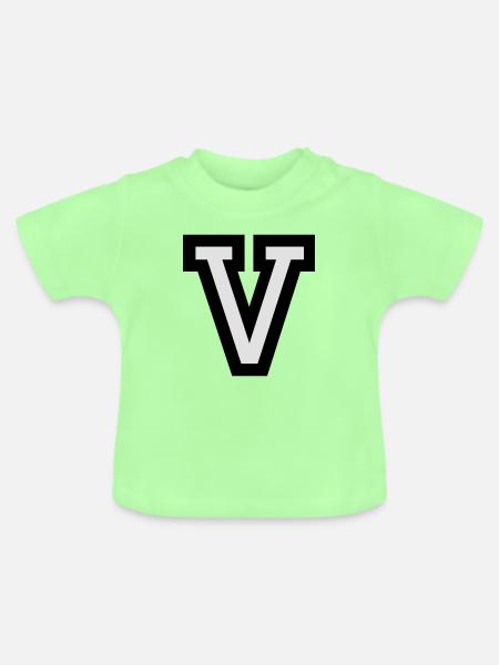 Buchstabe V - Baby Bio-T-Shirt mit Rundhals - Mintgrün