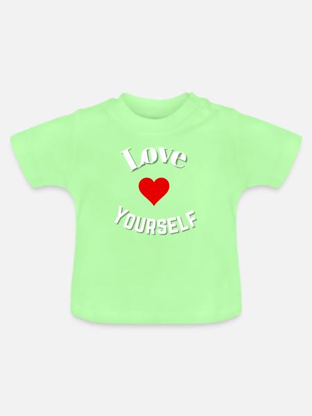 Sich selbst lieben - Baby Bio-T-Shirt mit Rundhals - Mintgrün