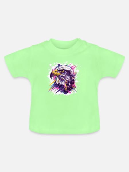 Farbexplosion Adlerkopf Kunst - Baby Bio-T-Shirt mit Rundhals - Mintgrün