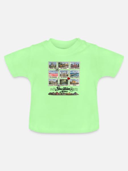 Besuchen Sie Yucatán - Baby Bio-T-Shirt mit Rundhals - Mintgrün