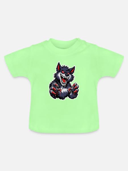 Werwolf mit roten Krallen - Baby Bio-T-Shirt mit Rundhals - Mintgrün