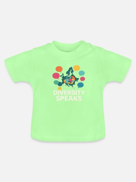 Vielfalt trifft Weltkugel - Baby Bio-T-Shirt mit Rundhals - Mintgrün