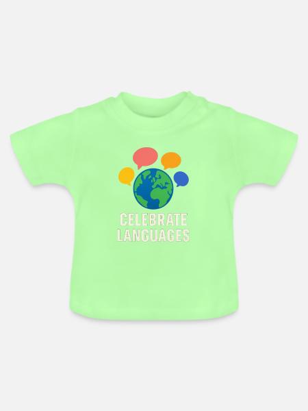 Weltsprachen feiern Grafik - Baby Bio-T-Shirt mit Rundhals - Mintgrün