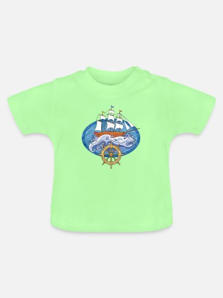 Schiff - Baby Bio-T-Shirt mit Rundhals - Mintgrün