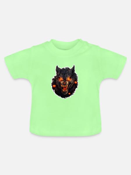 Werwolf mit Halloween - Baby Bio-T-Shirt mit Rundhals - Mintgrün