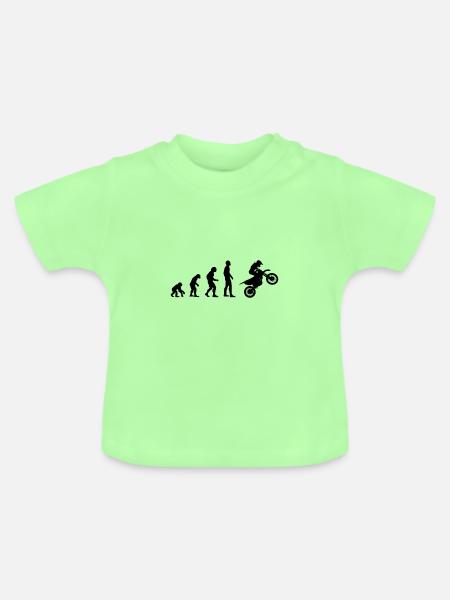 Motorradfahrer Evolution - Baby Bio-T-Shirt mit Rundhals - Mintgrün