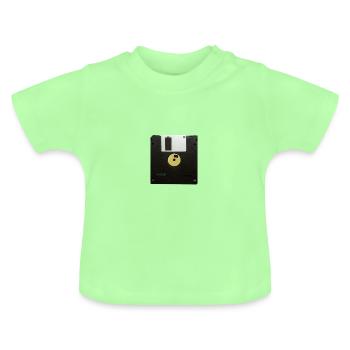 Disquette - T-shirt bio col rond Bébé - vert menthe - Devant