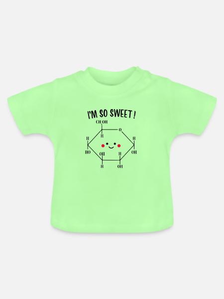 Lustiges I'M SO SWEET Zucker Saccharose Geschenk - Baby Bio-T-Shirt mit Rundhals - Mintgrün