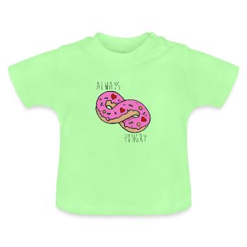 Always Hungry - Donut - Baby Bio-T-Shirt mit Rundhals - Mintgrün - Vorne