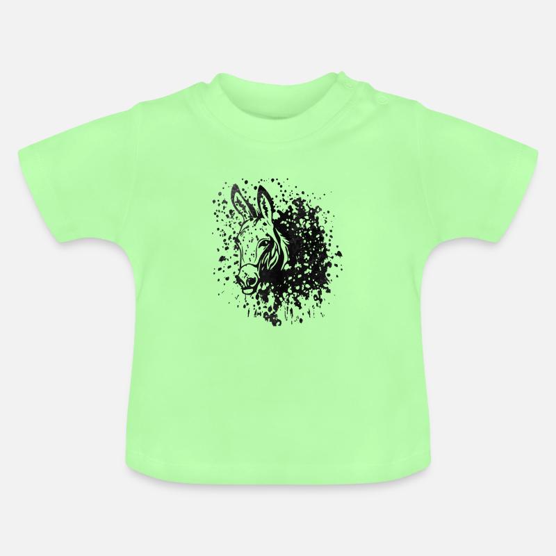 Tache d'encre d'âne - T-shirt bio col rond Bébé - vert menthe