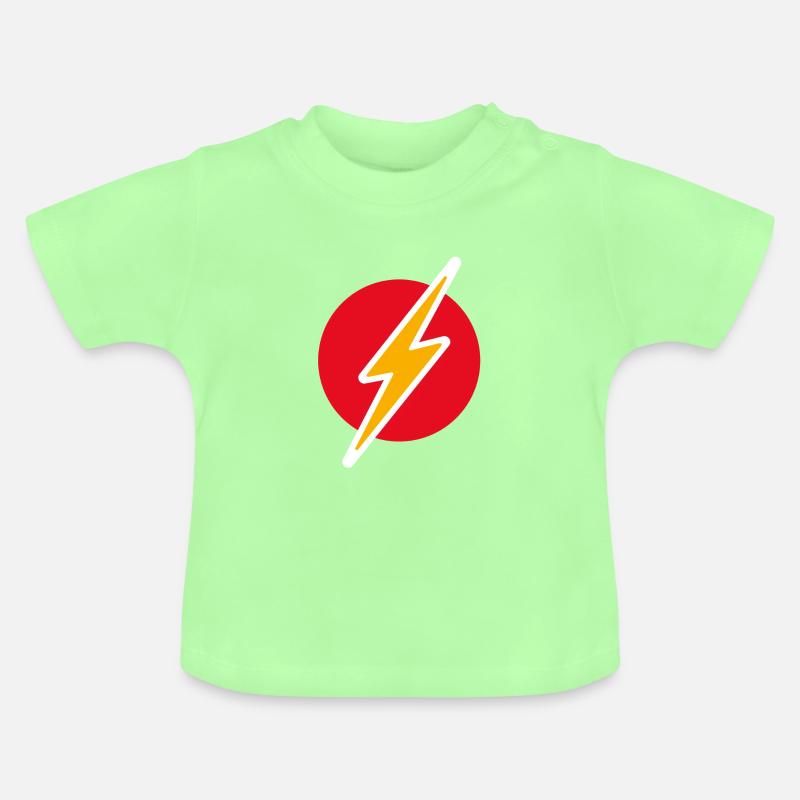 éclair jaune - T-shirt bio col rond Bébé - vert menthe