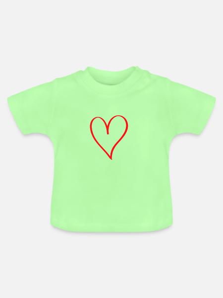 Herz - Baby Bio-T-Shirt mit Rundhals - Mintgrün