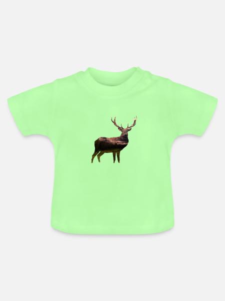 Dolomit Hirsch - Baby Bio-T-Shirt mit Rundhals - Mintgrün