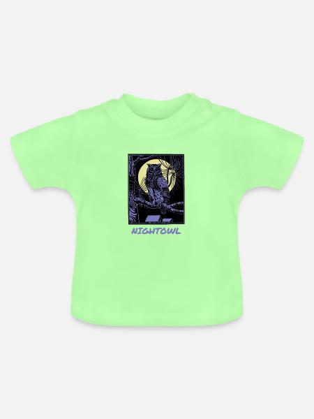 Nightowl Nachteule - Baby Bio-T-Shirt mit Rundhals - Mintgrün
