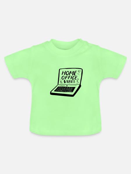 Home Office Vibes - Baby Bio-T-Shirt mit Rundhals - Mintgrün