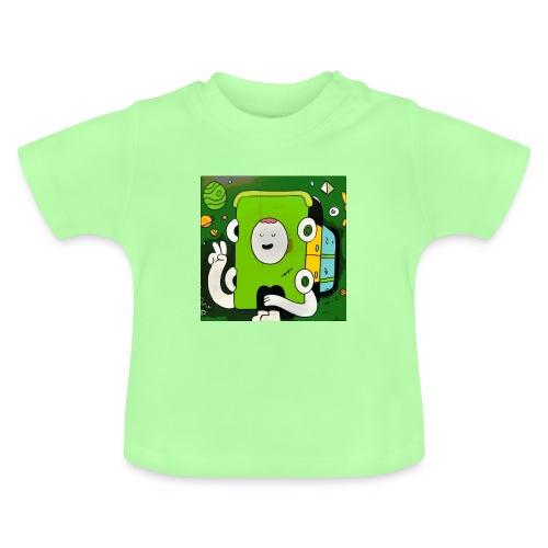 Hombre taxi verde - Camiseta orgánica para bebé con cuello redondo