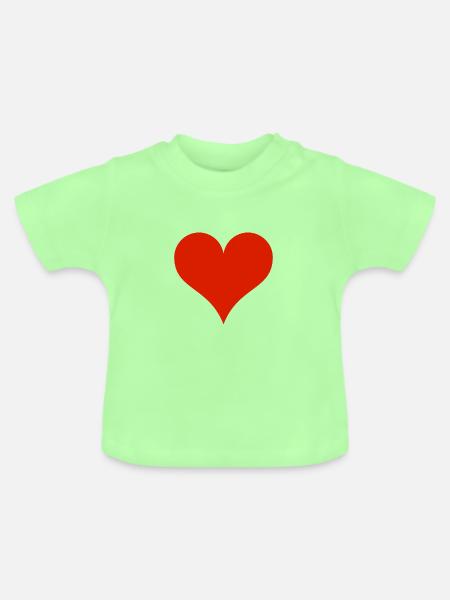Heart Red - Baby Bio-T-Shirt mit Rundhals - Mintgrün