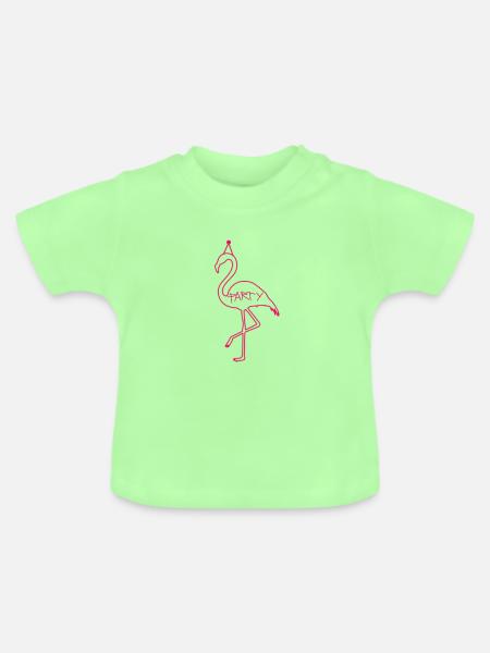 Party Flamingo - Baby Bio-T-Shirt mit Rundhals - Mintgrün
