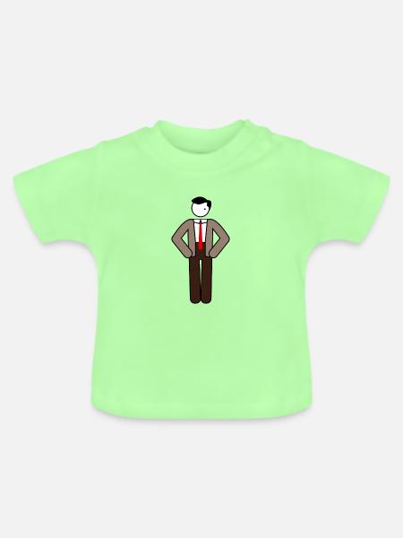 Mr. Picto Bean - Baby Bio-T-Shirt mit Rundhals - Mintgrün