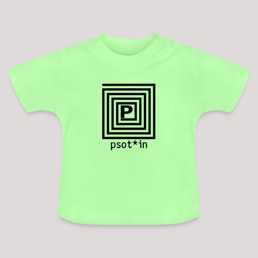 psot*in Schwarz - Baby Bio-T-Shirt mit Rundhals Mintgrün