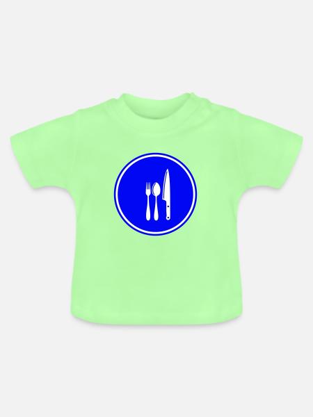 Gabel Besteck - Baby Bio-T-Shirt mit Rundhals - Mintgrün