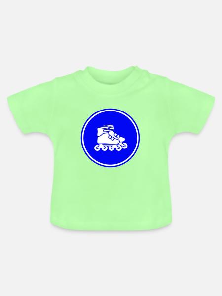 Inline skates symbol - Baby Bio-T-Shirt mit Rundhals - Mintgrün