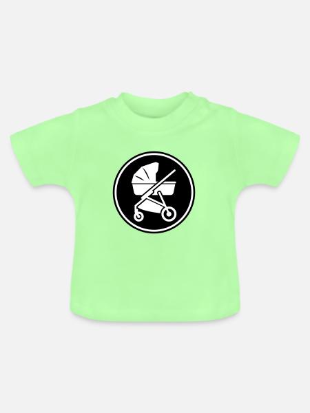 Kinderwagen baby - Baby Bio-T-Shirt mit Rundhals - Mintgrün