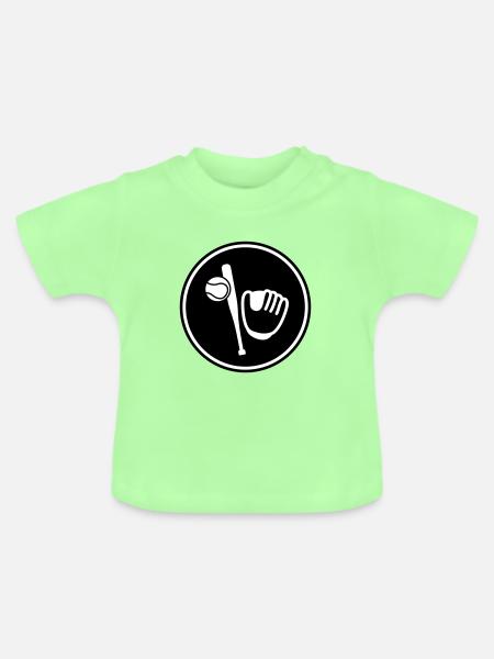 Baseball sport - Baby Bio-T-Shirt mit Rundhals - Mintgrün