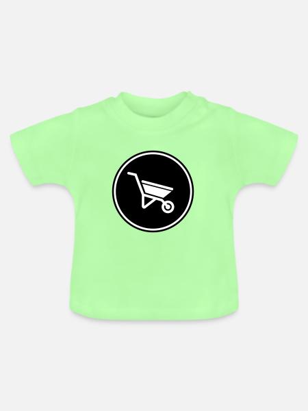 Schubkarre Symbol - Baby Bio-T-Shirt mit Rundhals - Mintgrün