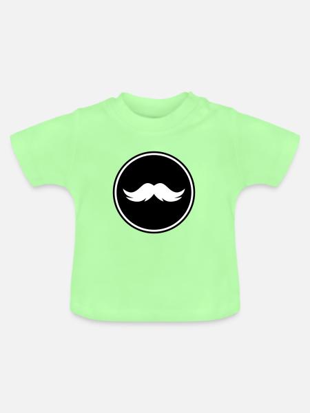 Schnurrbart symbol - Baby Bio-T-Shirt mit Rundhals - Mintgrün