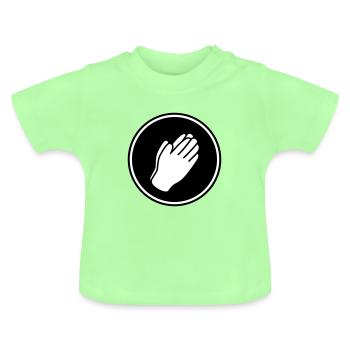 Icône des mains - T-shirt bio col rond Bébé - vert menthe - Devant