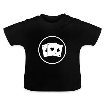 Spielkarten Casino - Baby Bio-T-Shirt mit Rundhals - Schwarz - Vorne