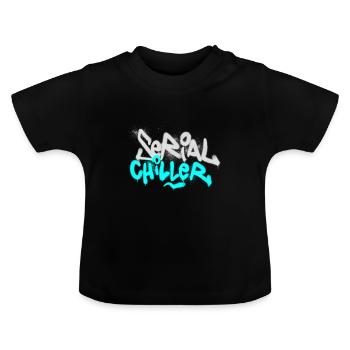 Serial Chiller - Baby Organic T-Shirt with Round Neck - black - Front