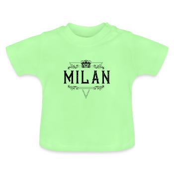 Milan Name - Baby Bio-T-Shirt mit Rundhals - Mintgrün - Vorne
