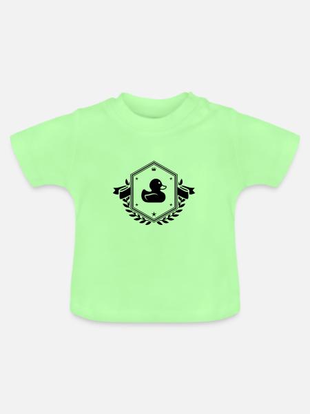 Ente schild - Baby Bio-T-Shirt mit Rundhals - Mintgrün