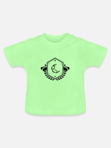 Mond Icon wappen - Baby Bio-T-Shirt mit Rundhals - Mintgrün
