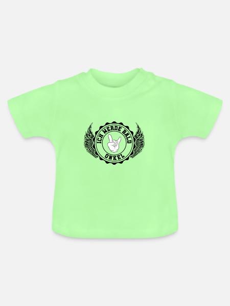 Ich werde Bald Onkel - Baby Bio-T-Shirt mit Rundhals - Mintgrün