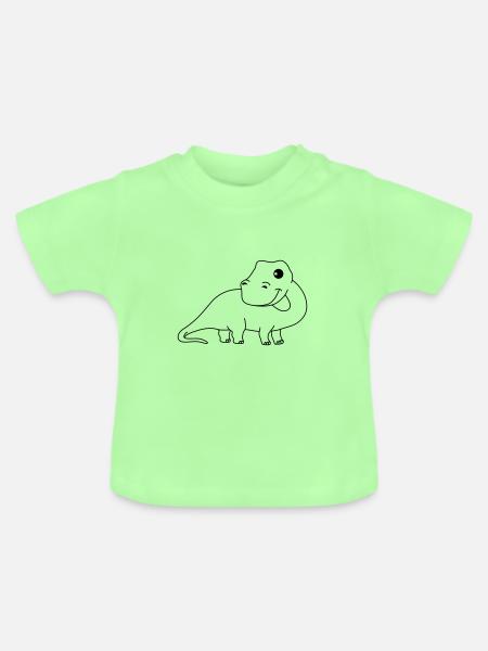 Dinosaurier brontosaurus Comic - Baby Bio-T-Shirt mit Rundhals - Mintgrün