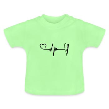 Rasage Barber Pulse Heart Love - T-shirt bio col rond Bébé - vert menthe - Devant