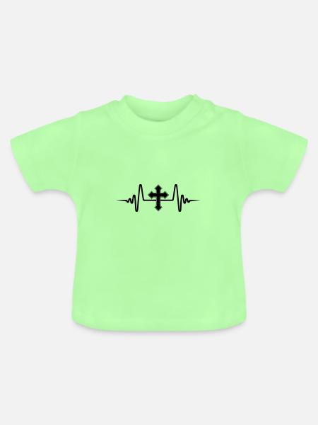 Kreuz Puls - Baby Bio-T-Shirt mit Rundhals - Mintgrün