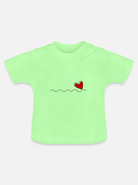 herz linie - Baby Bio-T-Shirt mit Rundhals - Mintgrün
