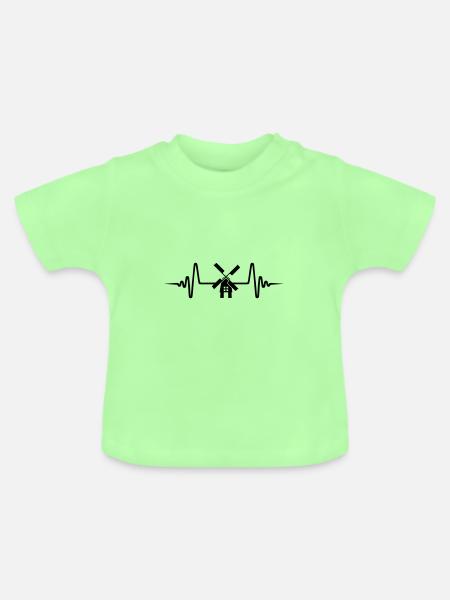 Windmühle Puls Silhouette - Baby Bio-T-Shirt mit Rundhals - Mintgrün