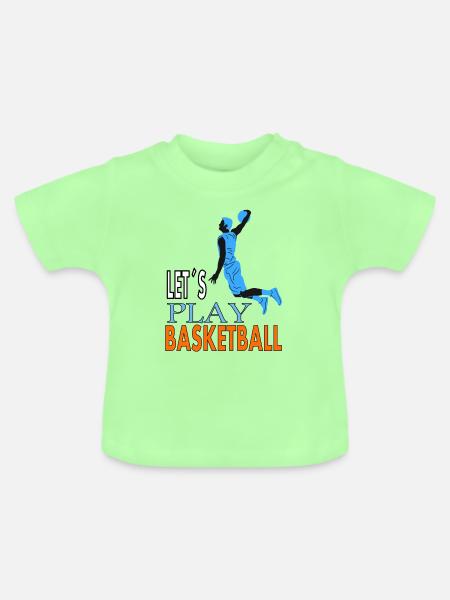 Basketballspielen Basketballspieler Geschenkidee - Baby Bio-T-Shirt mit Rundhals - Mintgrün