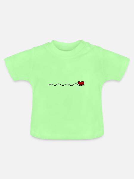herz ornamente - Baby Bio-T-Shirt mit Rundhals - Mintgrün