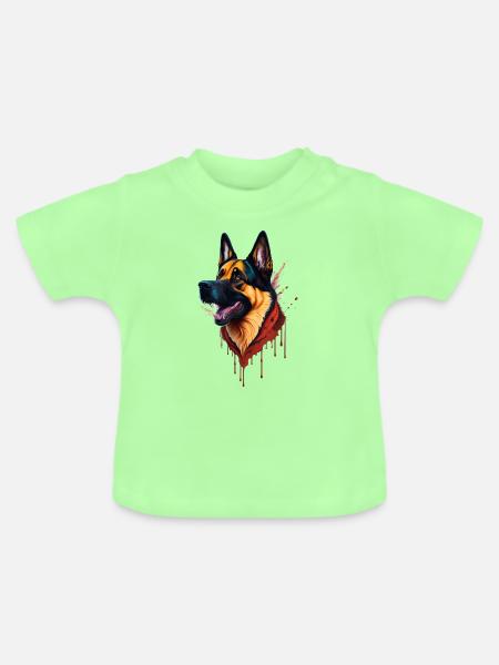 schäferhund german shepherd splashart - Baby Bio-T-Shirt mit Rundhals - Mintgrün
