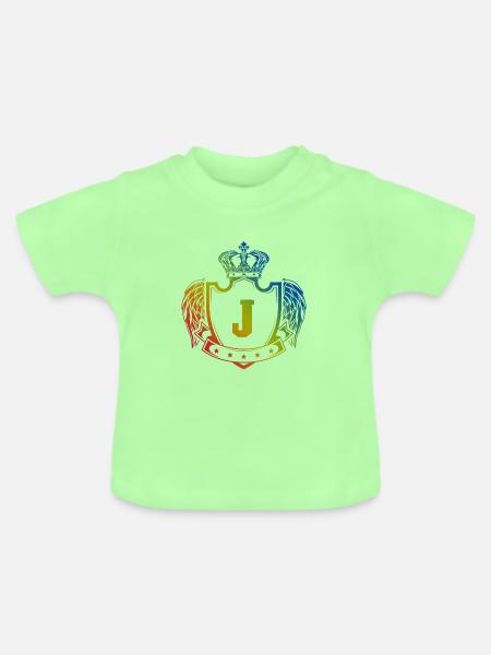 J Buchstabe Wappen - Baby Bio-T-Shirt mit Rundhals - Mintgrün