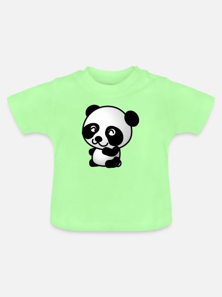 Panda - Baby Bio-T-Shirt mit Rundhals - Mintgrün