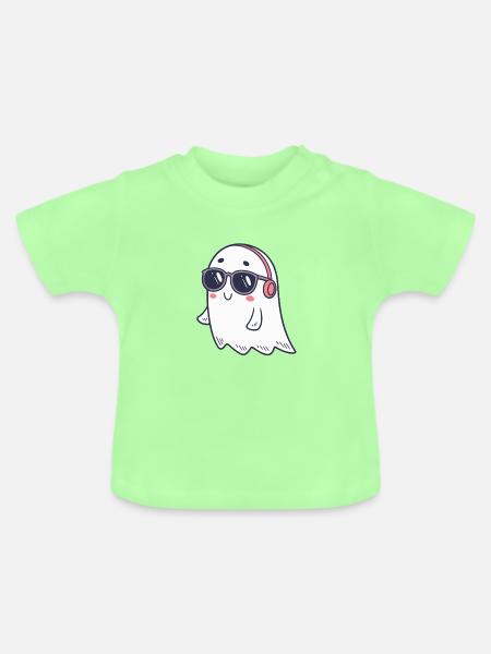 Süße Ghost DJ Brille - Baby Bio-T-Shirt mit Rundhals - Mintgrün